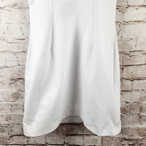 AREA Grape Cluster Dress in White Sleeveless Beaded Straps Medium Mini Deep V - Picture 10 of 14